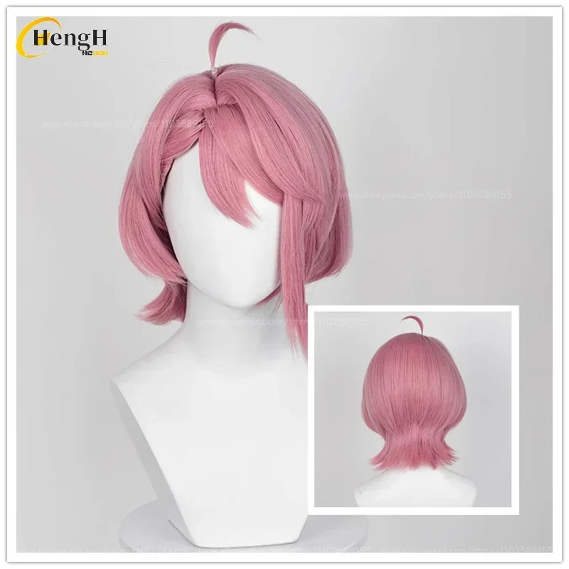 

In Stock Anime Aira Shiratori Synthetic Hair 33cm Smoke Pink Cosplay Anime Wig Heat Resistant Hair Halloween Party Wigs +Wig Cap