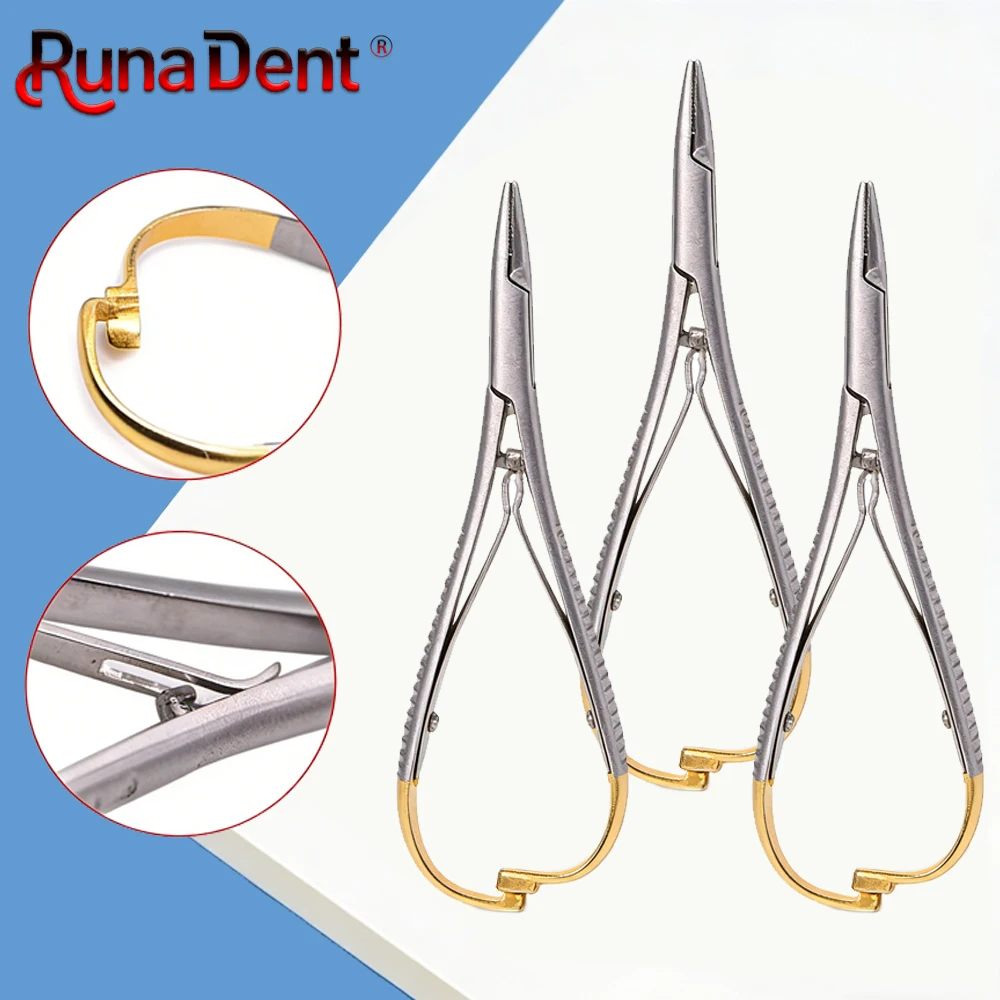 

3 PCS Dental Needle Holder Pliers Mathieu Forceps Stainless Steel for Suturing and Orthodontic Procedures
