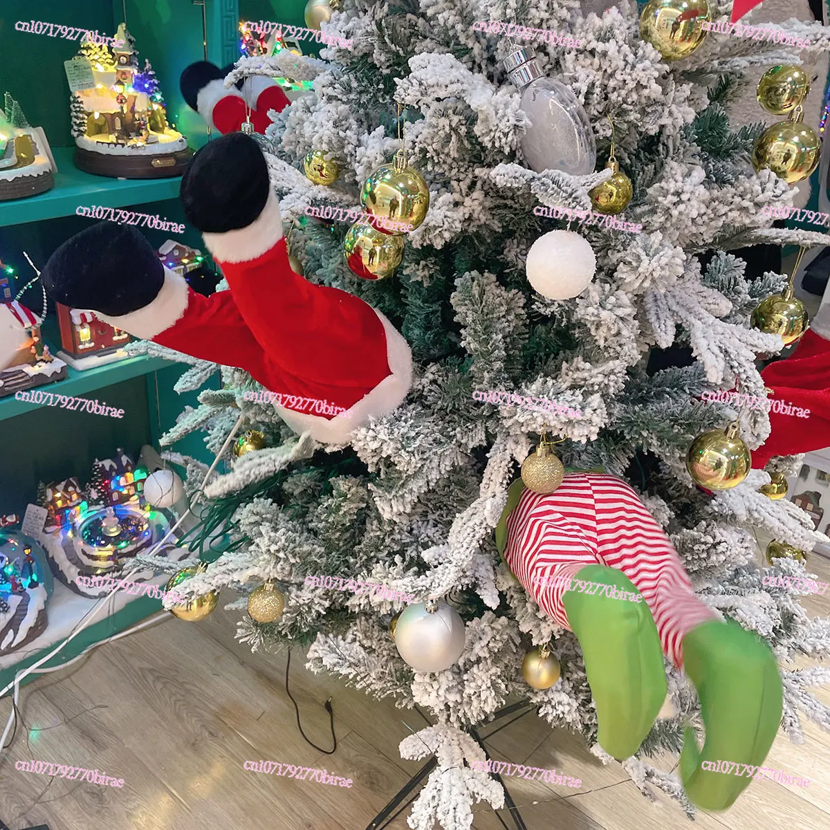 جديد الإبداعية شجرة عيد الميلاد قلادة سوينغ هزة زخرفة عيد الميلاد الديكور المشهد ترتيب السراويل قزم الكهربائية #2