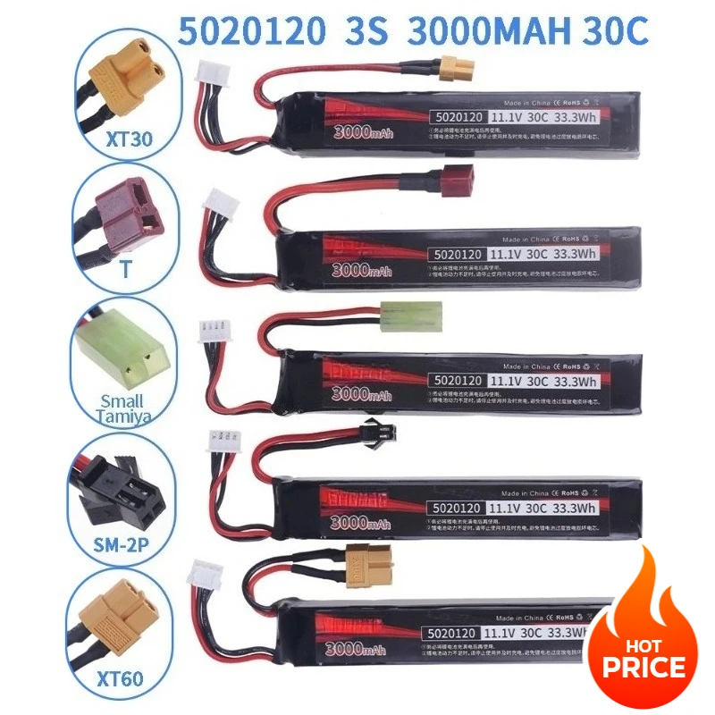 

11.1V 3000mAh 3S Lithium Battery for Water Bullet Modified Toy Accessories