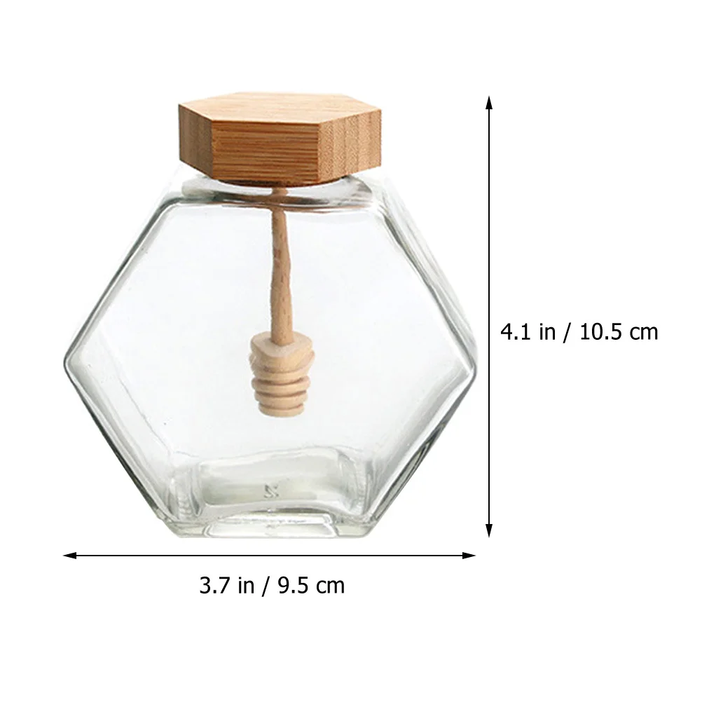 

220ml Transparent Glass Honey Jar with Dipper and Lid for Safe Storage Honey Pot Jars with Lids Syrup Dispenser