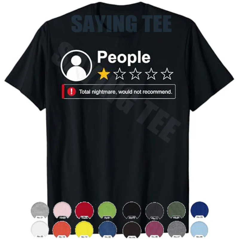 Funny People One Star Total Nightmare Would Not Recommend T-Shirt Y2k Sarkastisches Humor-T-Shirt mit 1-Sterne-Bewertung für Menschen mit Humor – Detail 11