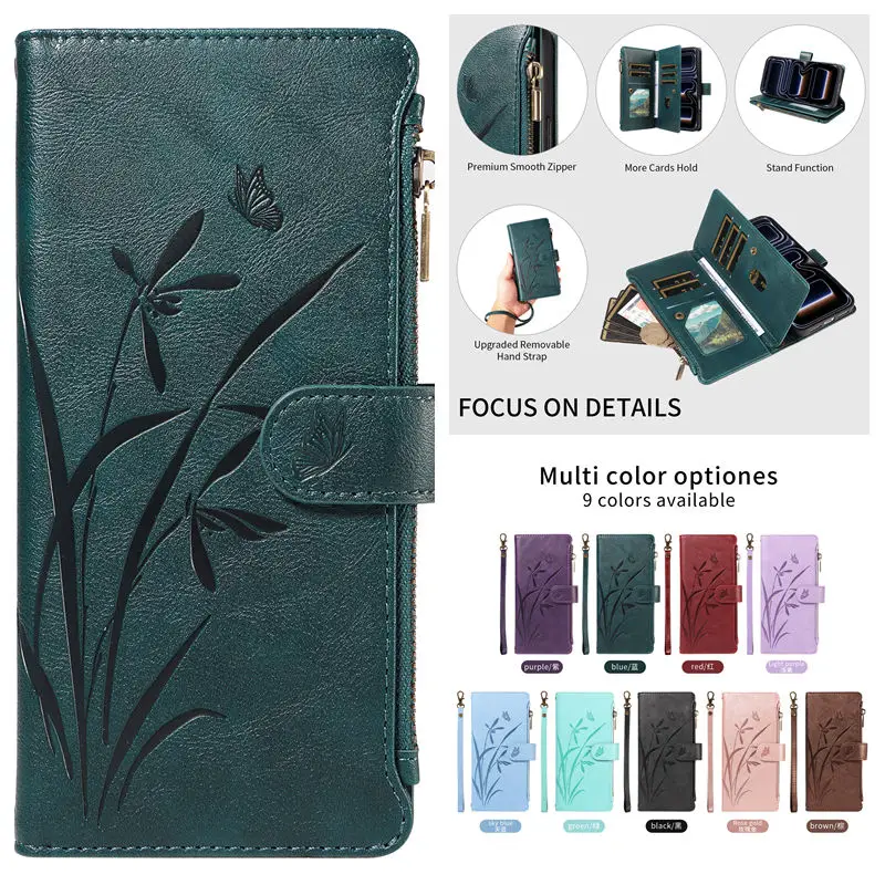 For Samsung Galaxy A08 A18 A07 A17 A27 A37 A57 Luxury Leather Zipper Wallet Case For Galaxy A06 A16 A26 A36 A56 Card Flip Cover