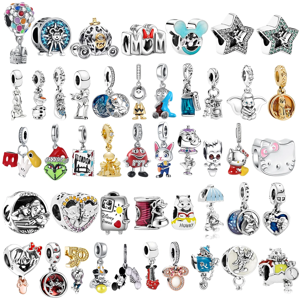 

Miniso Disney Микки Маус Сумасшедший кролик Hello Kitty Подвеска подходит для оригинального серебра 925 пробы Подвеска подходит для браслета Изящные ювелирные изделия