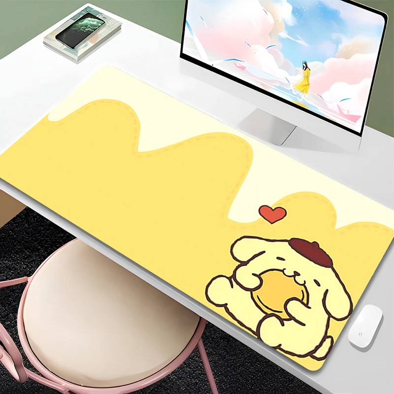 

Large Gaming Mouse Pad Pom Pom Purin Mat Non-Slip Rubber Game Mouse Computer Keyboard Mats ground mat Sanrio Cute Home Decor