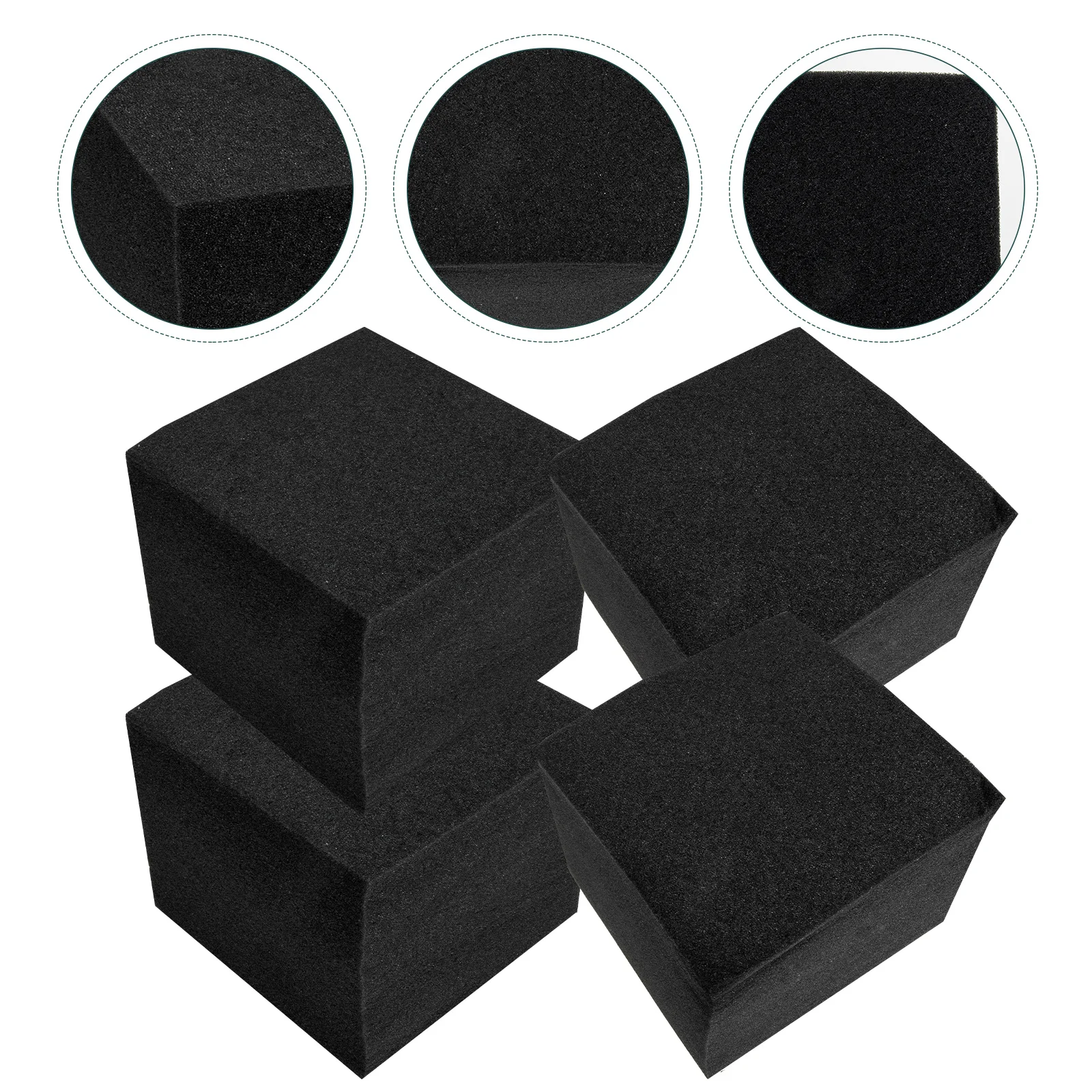 

4pcs Soundproof Panels Acoustic Foam Black Sound Absorbing Supplies Noise Reduction Dense Uniform Insulation Block