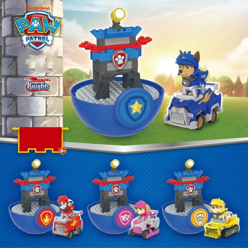 

Paw Patrol Doll Cartoon Knapsack Cross Dressing Building Blocks Toys Anime Figures Chase Skye Patrulla Canina Children's Gifts