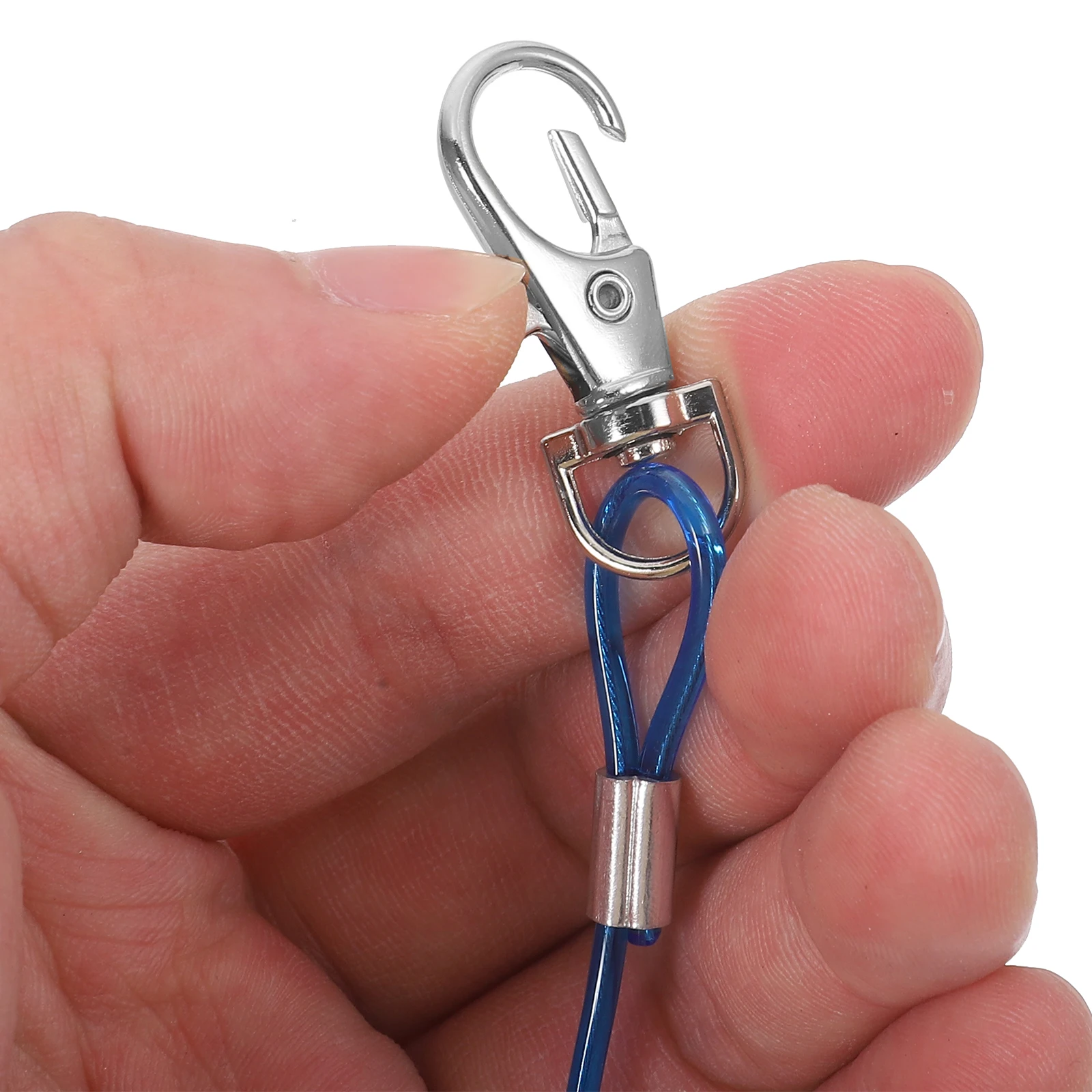 

8pcs 1.5M Fishing Rod Protection Rope Elastic Security Tether Waterproof Rust-Proof Stainless Steel Retractable Lanyard Coiled
