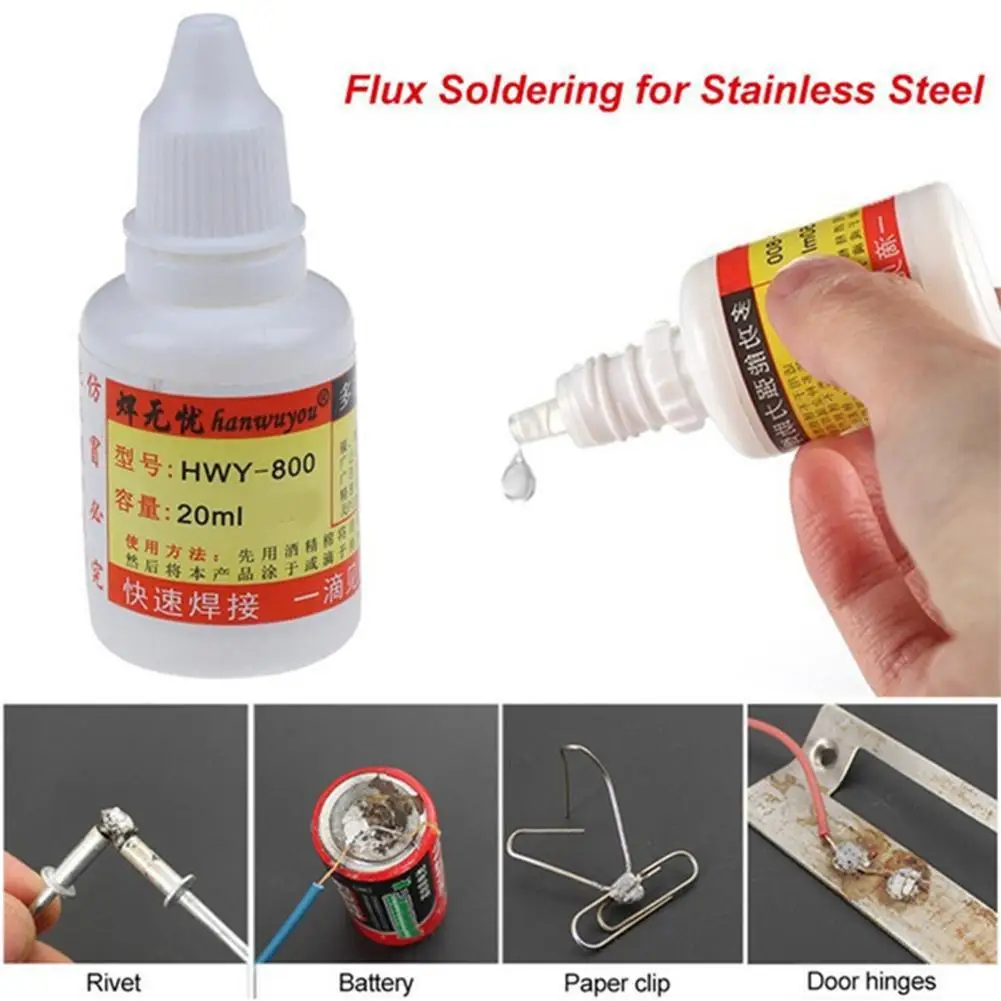 Pasta de solda de fluxo de aço 20ml, ferramenta de soldagem líquida para soldagem de aço e níquel, modelo HWY800 X8F1