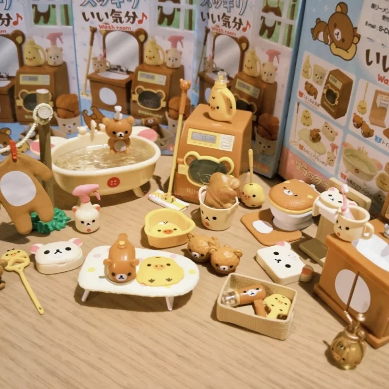 

Подлинная серия Spot In Rilakkuma's Room, слепая коробка, миниатюрная сцена, имитация пространства, мини-модель Tide, игровая фигурка, игрушка, подарок ребенку
