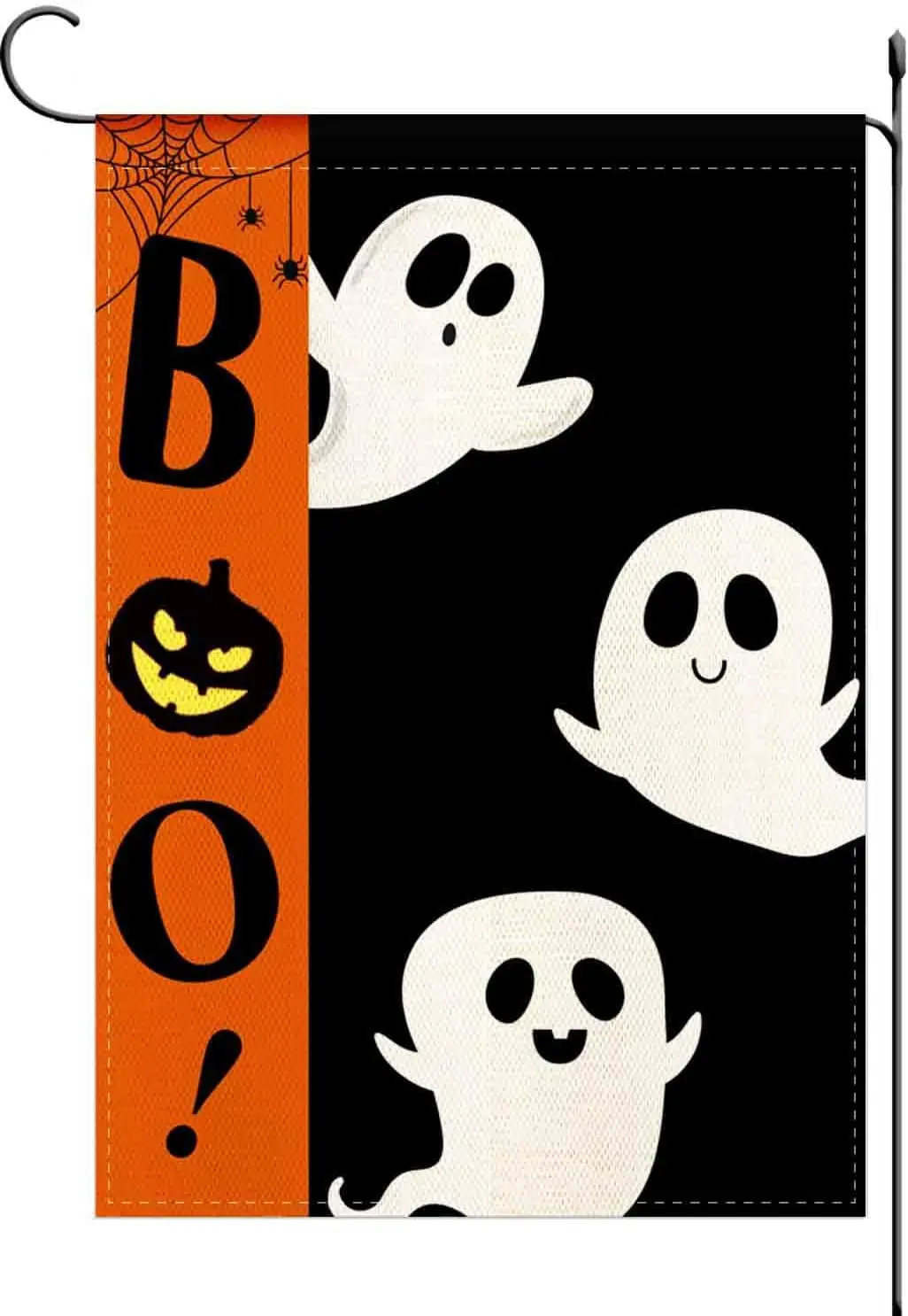 Halloween Ghost Boo Garden Flag Cute Spooky Ghost Garden Flag,Welcome Halloween Yard Flag Double Sided Seasonal Holiday Burlap G