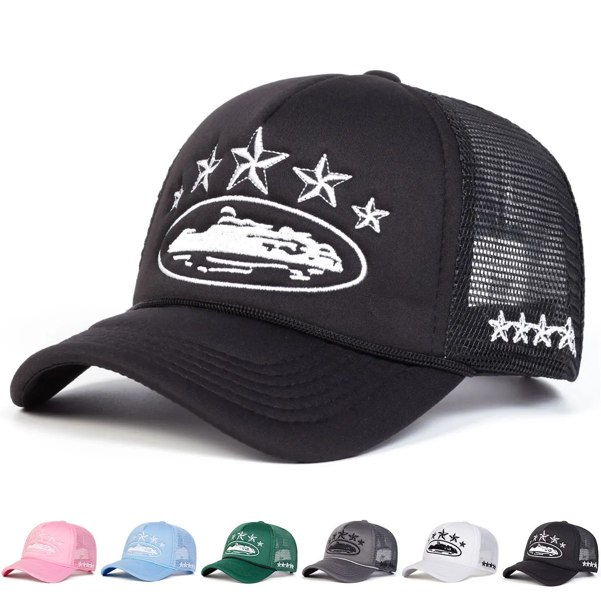 Unisex Men Women Cap Pentagram Embroidery Baseball Net Caps Spring Summer Outdoor Adjustable Casual Hats Sunscreen Hat