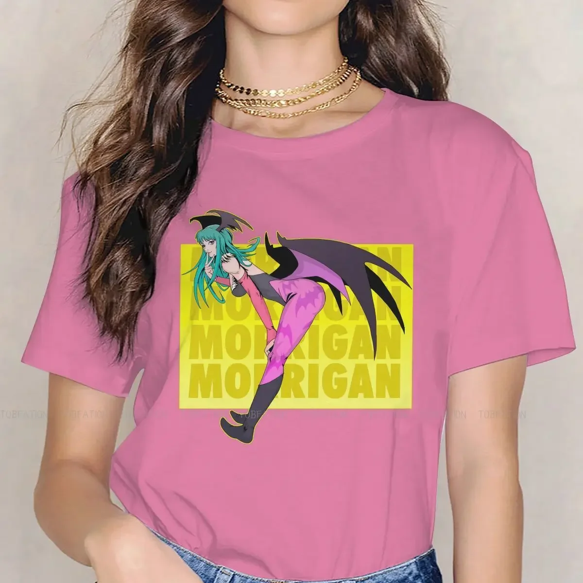 Y2k Short Sleeves Sunmmer T Shirt Morrigan Aensland Beauty O Neck TShirt Darkstalkers Vampire Pure Original  Girl Hot Sale Tops