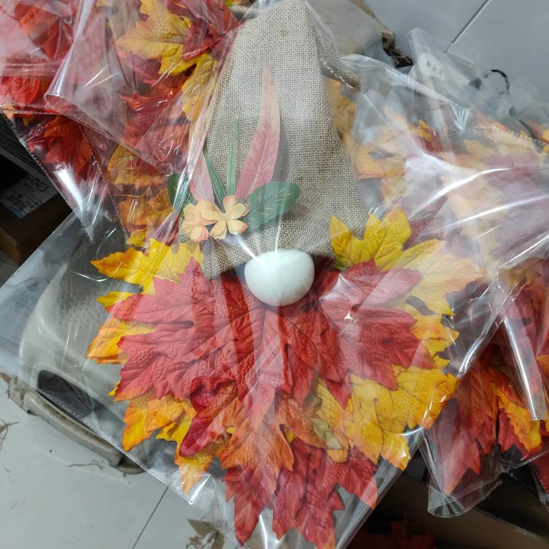 جارلاند جنوم عيد الشكر ، باب قبعة معلق ، ديكور الباب الأمامي للسقوط ، ورقة القيقب ، مهرجان الحصاد ، عيد الهالويين ، من من