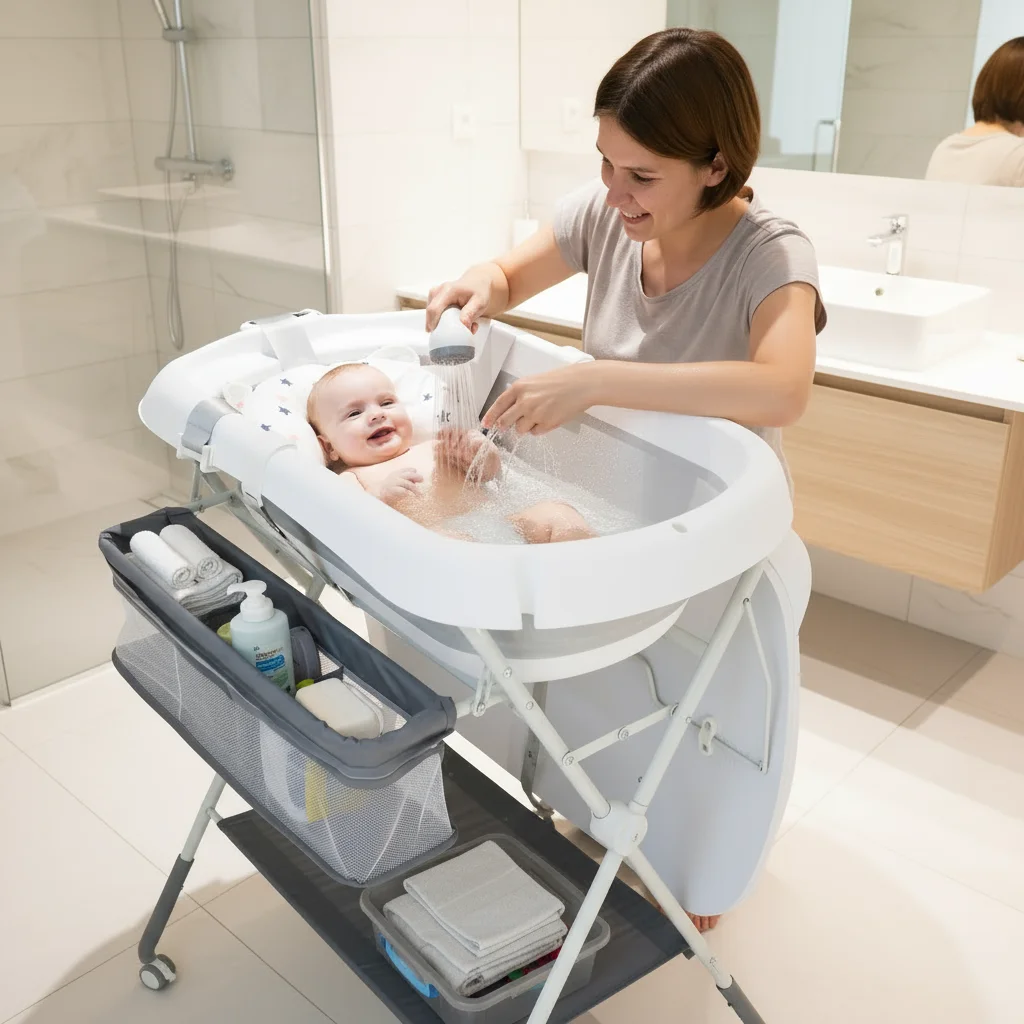

Stand-up folding plastic bathtub care baby changing table shower basin storage basket all-in-one baby care 0-12 months
