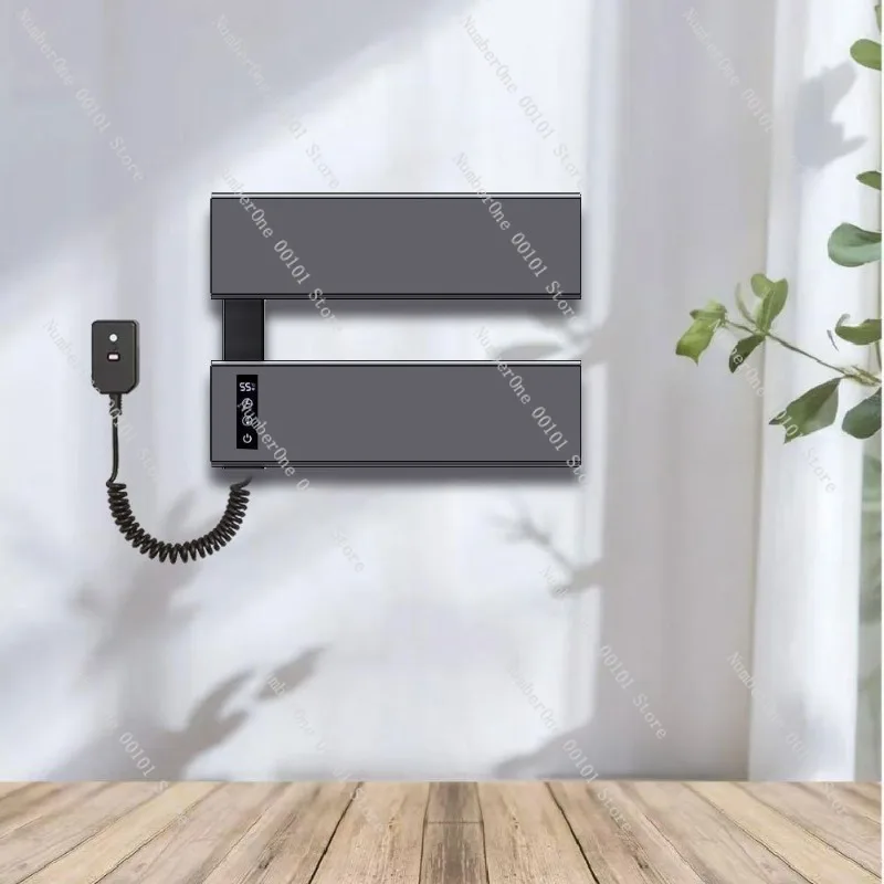 Smart Electric Heated Towel Rack, Space Aluminum Large Panel Bathroom Towel Drying and Storage Rack with Constant Temperature
