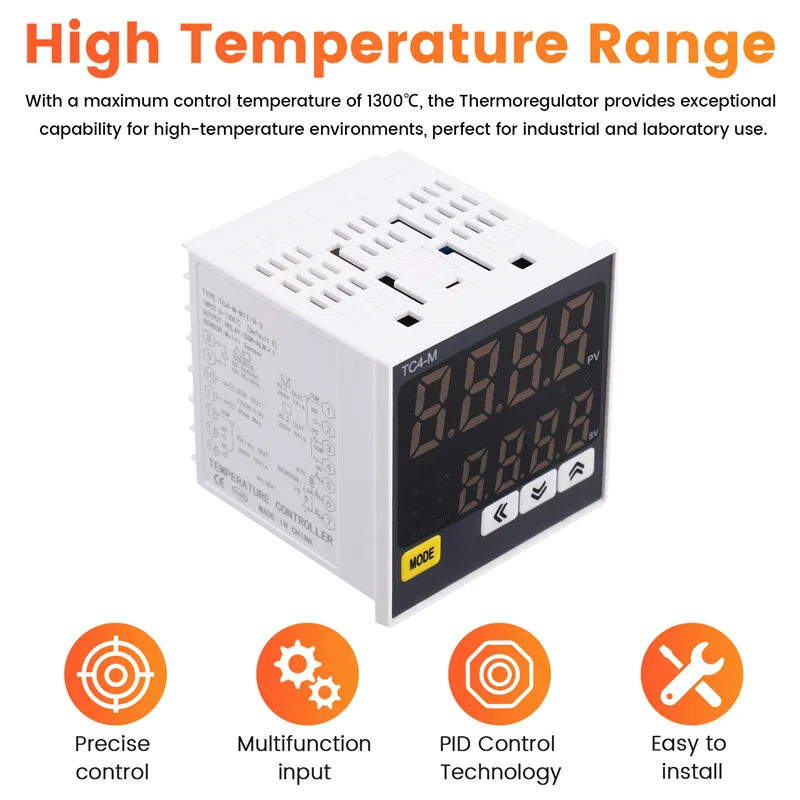AS95-ترموستات الرقمية متحكم في درجة الحرارة AC85-265V التيار المتناوب PT100 K J المدخلات TC4M PID التحكم في درجة الحرارة منظم الحرارة 1300 ℃