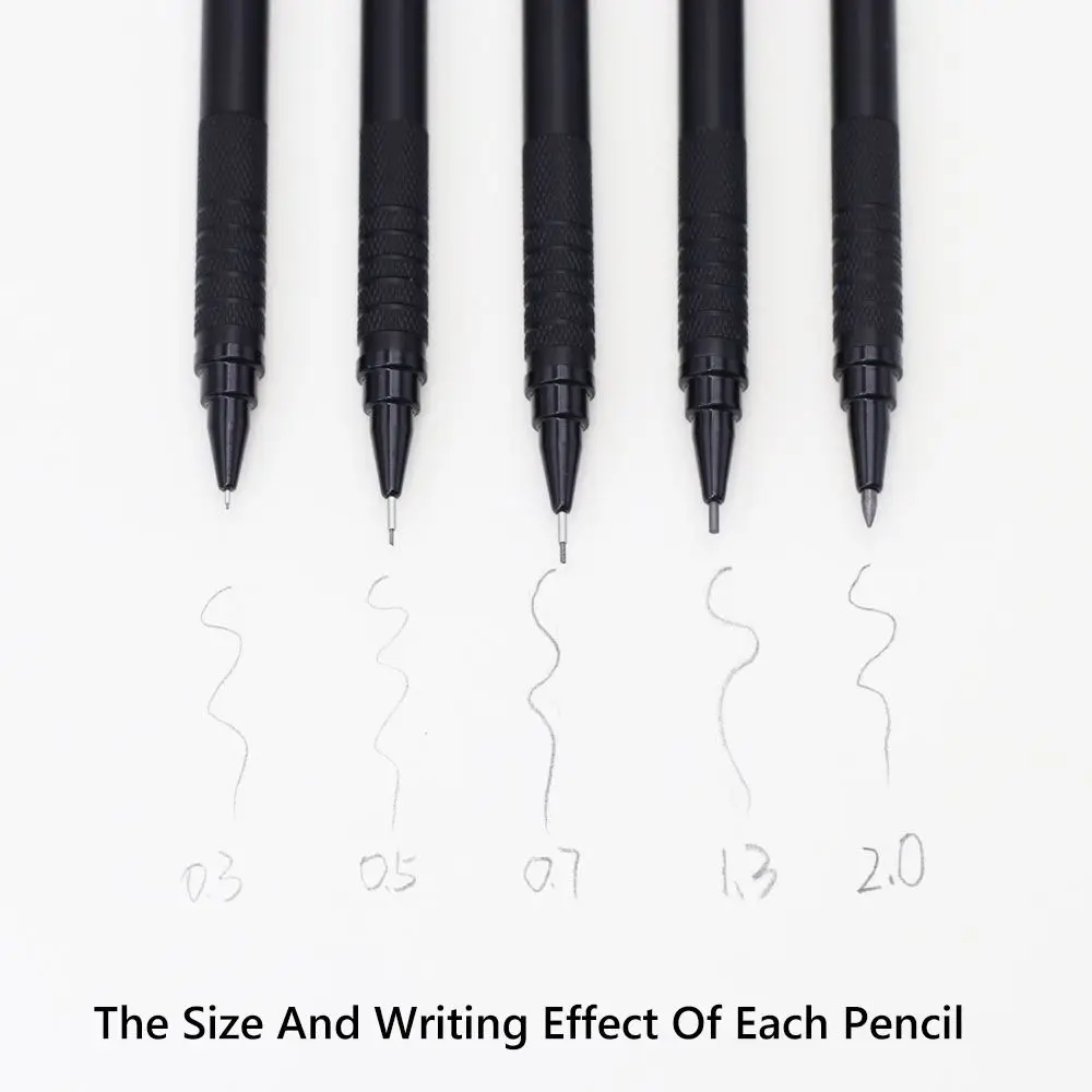 

Металлический механический карандаш, инженерный рисунок, 0,3/0,5/0,7/0,9/1,3/2,0 мм, 2B карандаш, гладкий письменный ведущий карандаш, канцелярские принадлежности