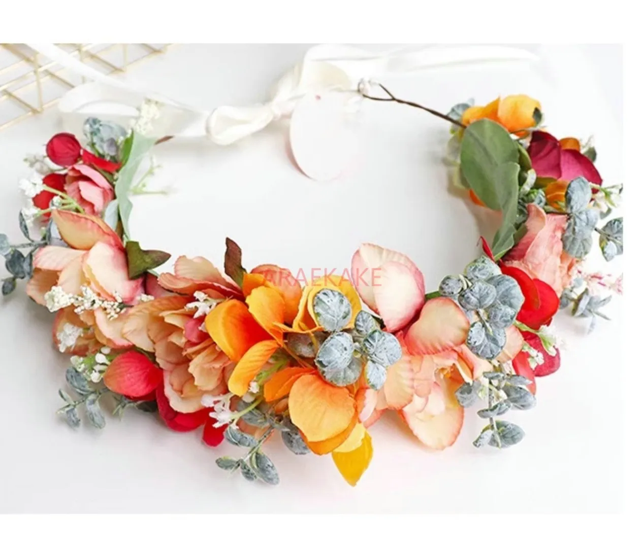 Seaside Wreath Orange Role Playing Wreath Children's Atmosphere Headwear Bridal Fashion Crown