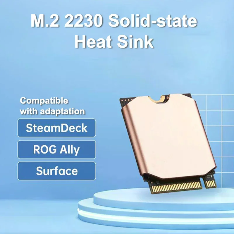 

Медный радиатор жесткого диска M.2, M.2 2230, твердотельные накопители, охлаждающий тепловой охладитель, радиатор для консоли Steam Deck, аксессуары