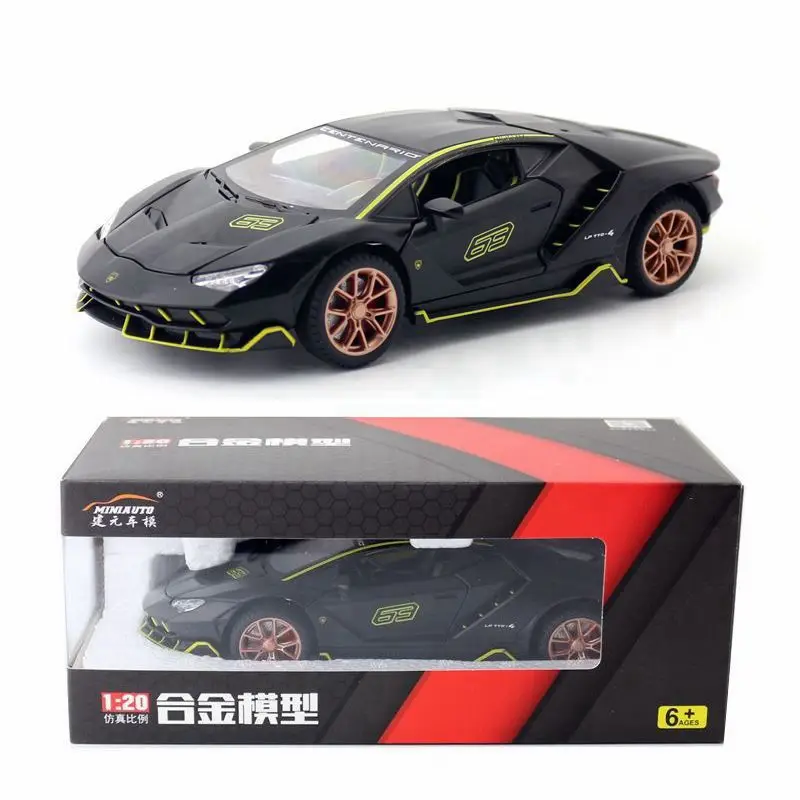 1:24 Scale Diecast Toy Vehicle Model LP770-4 Centenario Car Pull Back Sound & Light Car Educational Collection Gift For Kid