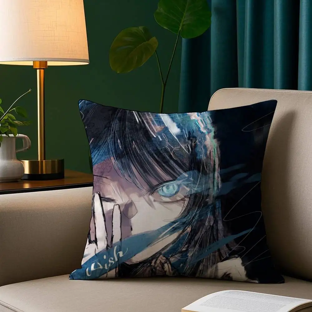 Anime Singer A-Ado Double-sided Printed pillow cover Short plush Suitable living rooms bedrooms sofas throw cushion cover
