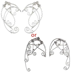 Fashion Wing Tassel Filigree Fairy Wrap Earrings Clip-on Earrings Elf Ear Cuffs Jewelry Decoration Gifts for Girl Female Y166