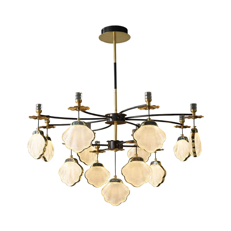 

Creative American chandelier All copper light luxury living room Modern simple dining room lamps