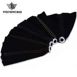 16mm Universal Suede Leather Car Gear Shift Collars Carbon Fiber Auto Car Manual Stick Shifter Knob Gear Shift Boot Cover Gaiter