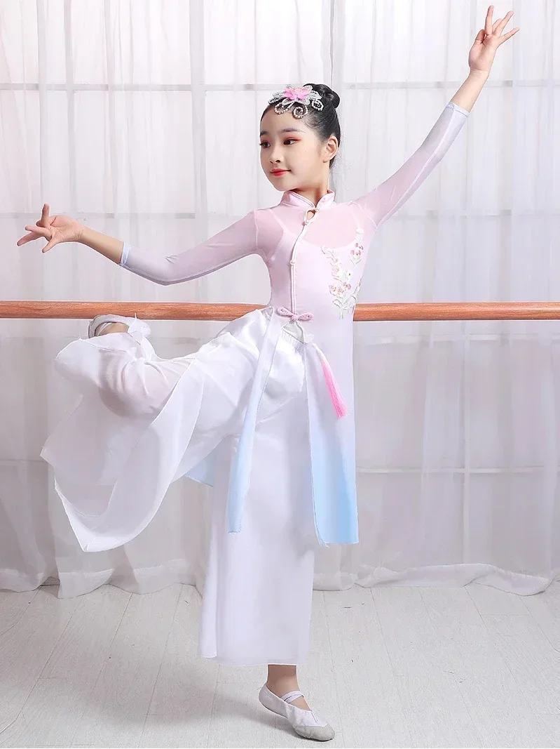 Klasyczne kostiumy do tańca dla dzieci National Fan Yangko Dance Wear Chińska tradycyjna sukienka do tańca Yangko Umbrella dla dzieci