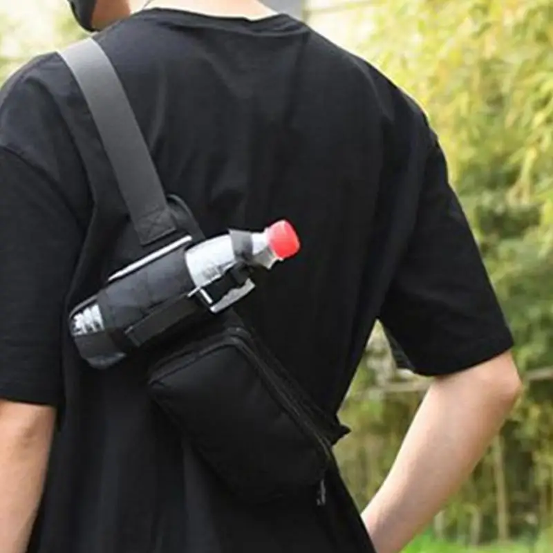 Fanny Pack With Water Bottle Holder Adjustable Fanny Pack Water Resistant Hip Bag For Women Men Running Bag For Phone Wallet image 4