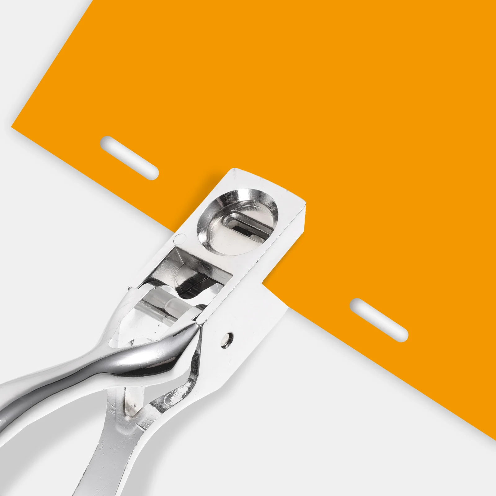 أداة ثقب يدوية شديدة التحمل محمولة باليد بيضاوية واحدة لبطاقات الهوية الورقية والمكتب والمدرسة وخرامة الورق