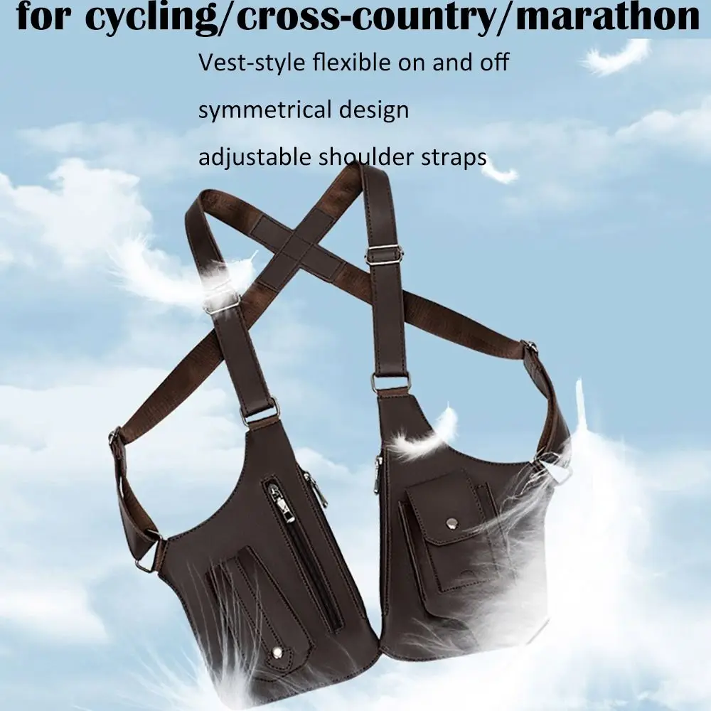 New Anti-theft Storage Vest Bag Concealed Multifunction Strap Chest Bag Leather Crossbody Men Woman