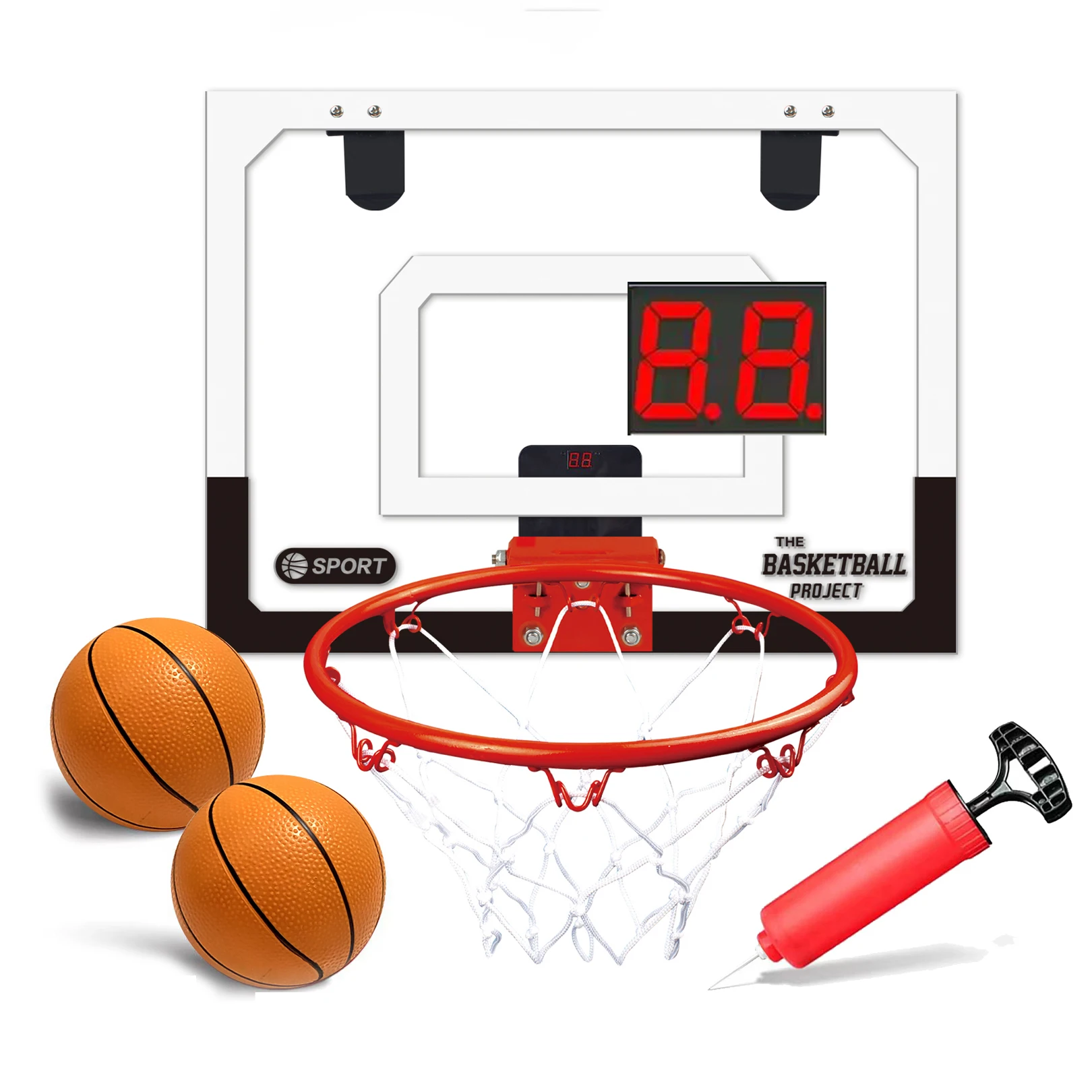 

Баскетбольное кольцо для дома, подарок для мальчиков и подростков, мини-баскетбольное кольцо для двери/комнаты с табло и 2 мячами