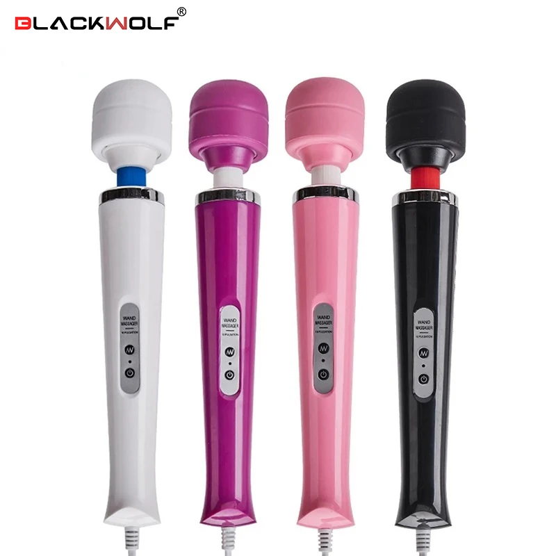 BLACKWOLF New 10 Speeds Magic Wand Massager Big Magic Wand Massage Stick AV Vibrators Sexy Clit Sex Toys for Women European plug