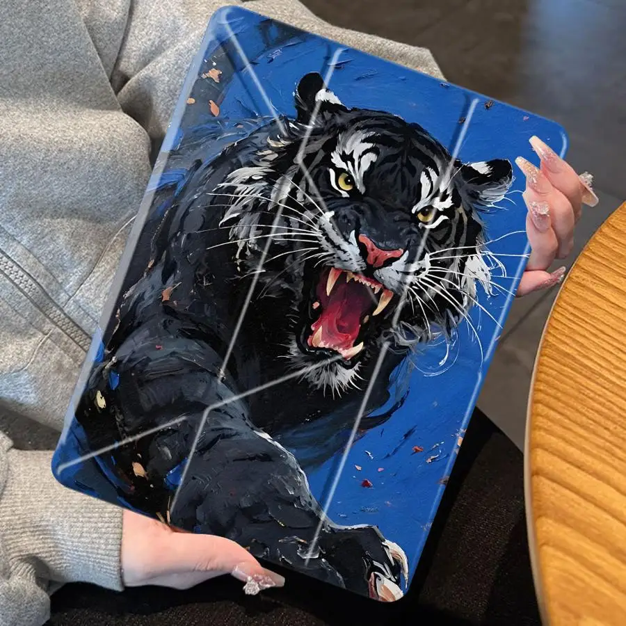 Tablet Case For iPad Pro 2025 Pro 11th 10th 9th 8th 7th 12.9inch Mini 6 7 Air 4 5 M3 M2 M4 11inch Holder Cover Cool Tiger