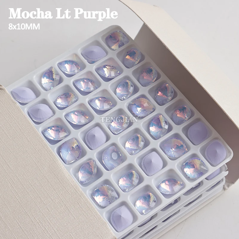 New Mocha Demon Eye K9 Glass Crystal 8x10MM Pointback Nail Art Rhinestone 3D DIY Manicure Decoration Diamond