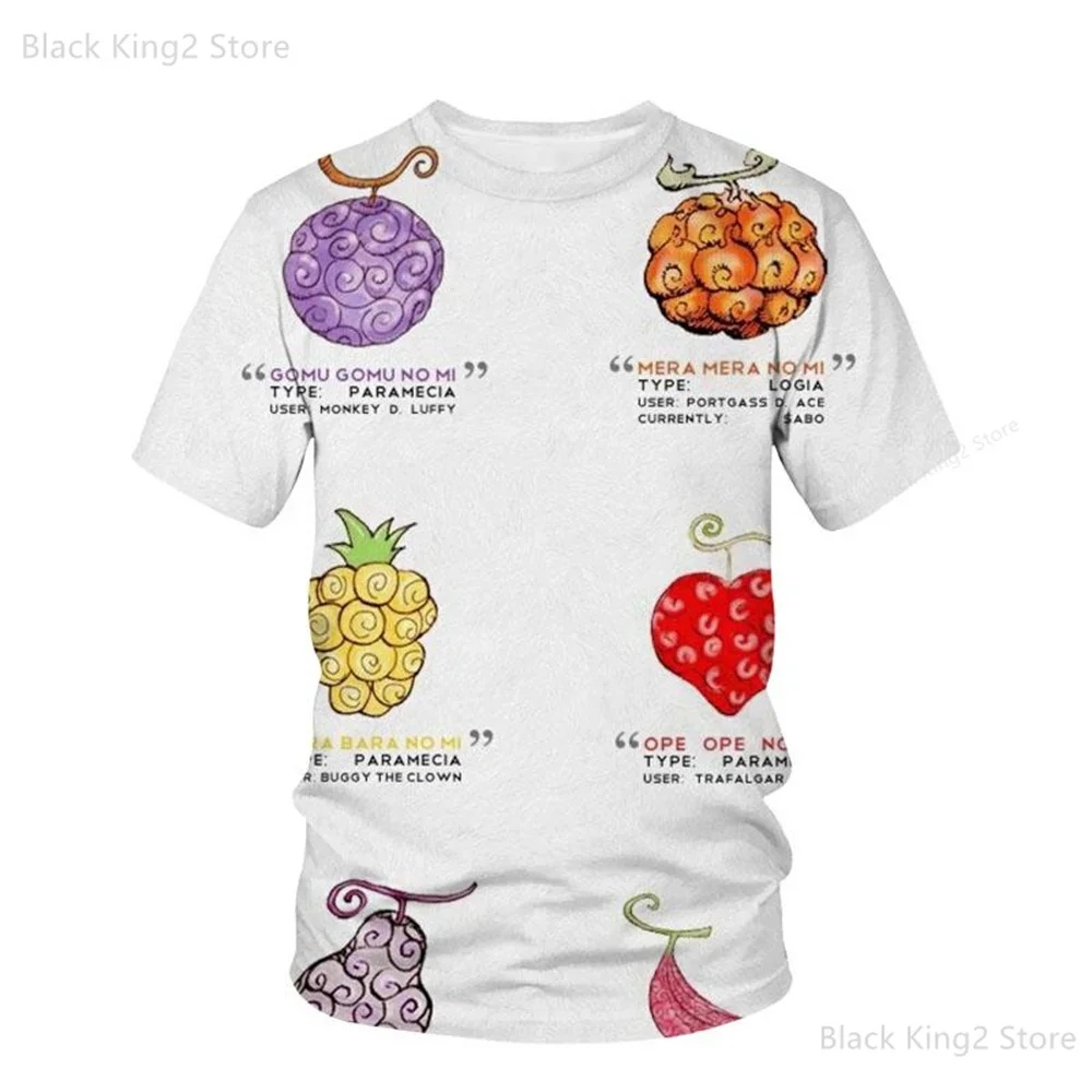 몽키 D. 루피 프린트 티셔츠 남녀 공용 원피스 애니메이션 그래픽 반팔 티셔츠 여름 하라주쿠 남성용 탑 Y2K 의류