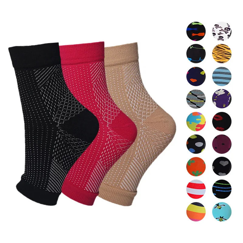 

1 Pair Compression Socks High Elastic Ankle Brace Running Cycling Protect Sock Breathable Foot Sleeve Anklet Protective Gear