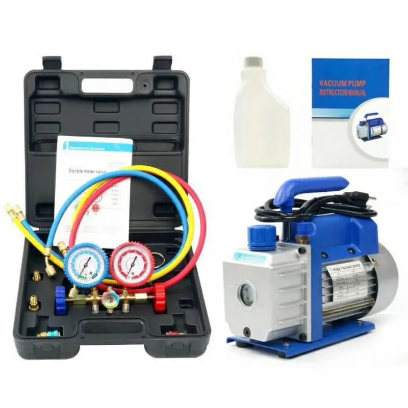 110V60HZ vacuum pump 3CFM vacuum pump/copper valve 410 gauge group fluorine meter air conditioning maintenance table