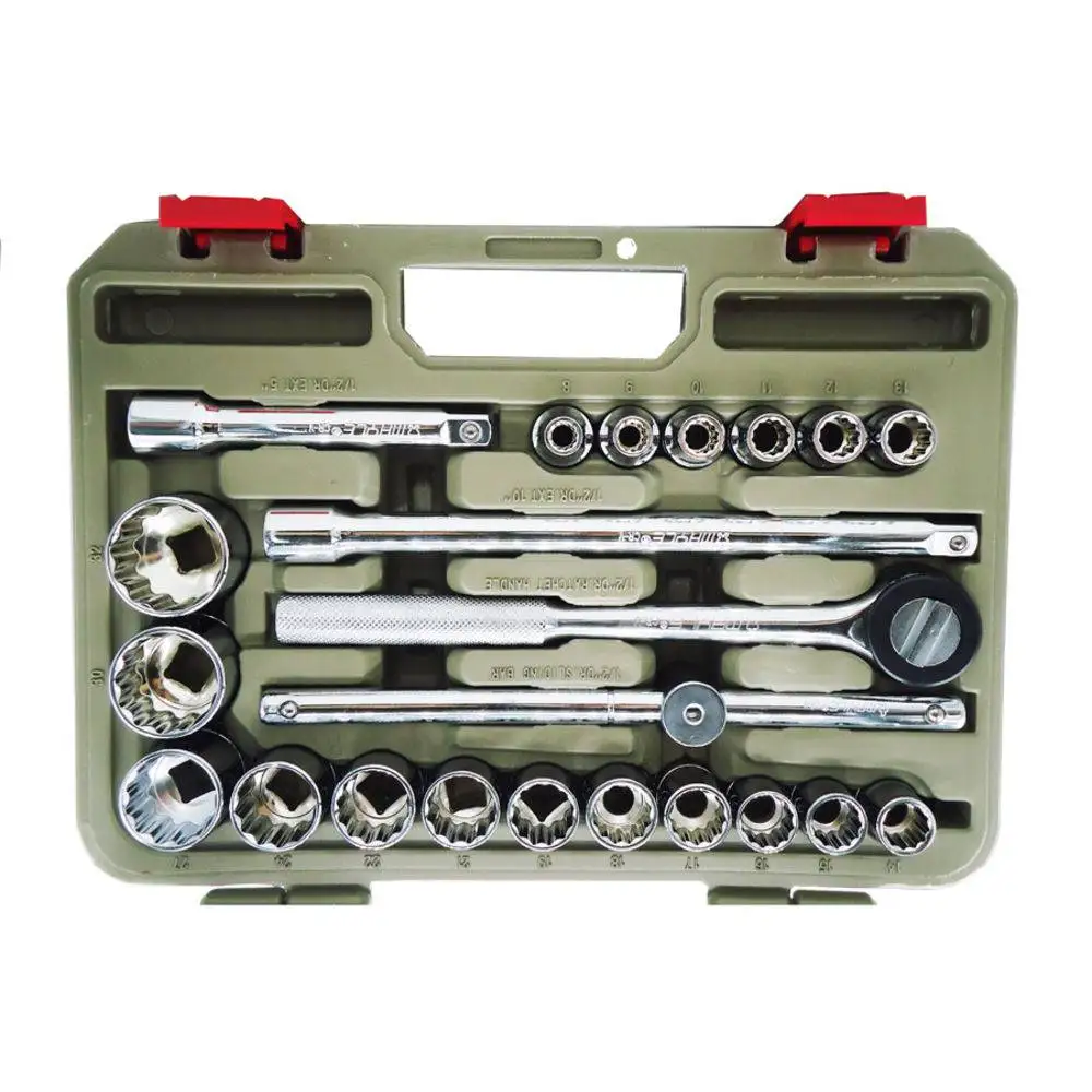 MAYLE Chrome Vanadium Professional Mechanical Socket Set with Key Socket with Case Organizing Case