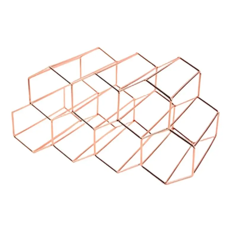 

Подставка для винных бутылок ABWR-Hexagon, на 9 бутылок, современный металлический держатель в форме сот, настольный дизайн C