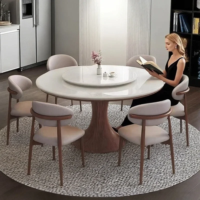 Modern Italian Luxury Marble Table, Elegant Natural Veins, Exquisite Craft for High-end Interior Decor