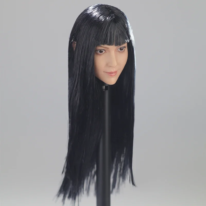 In Stock 1/6 Scale Asian Movie Star Female Soldier Head Sculpt Black Long/short Hair Head Played for 12