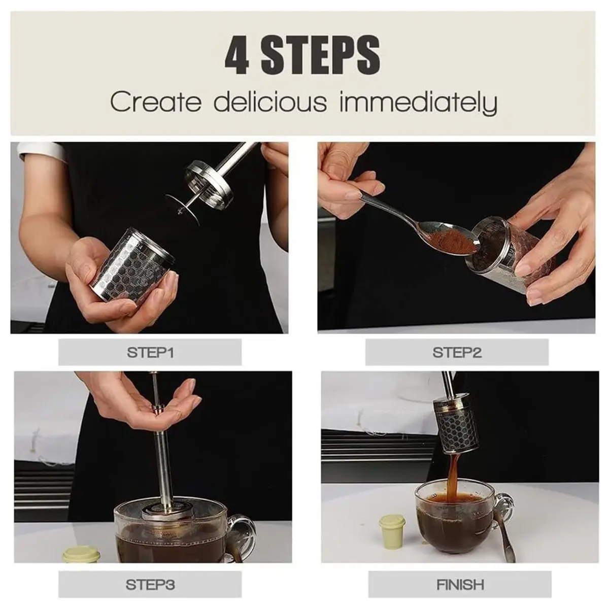 Home Tool Reusable Coffee Filter Screen Stainless Steel Coffee Tea Maker Portable Travel Coffee Brewer Infuser Kitchen Accessori