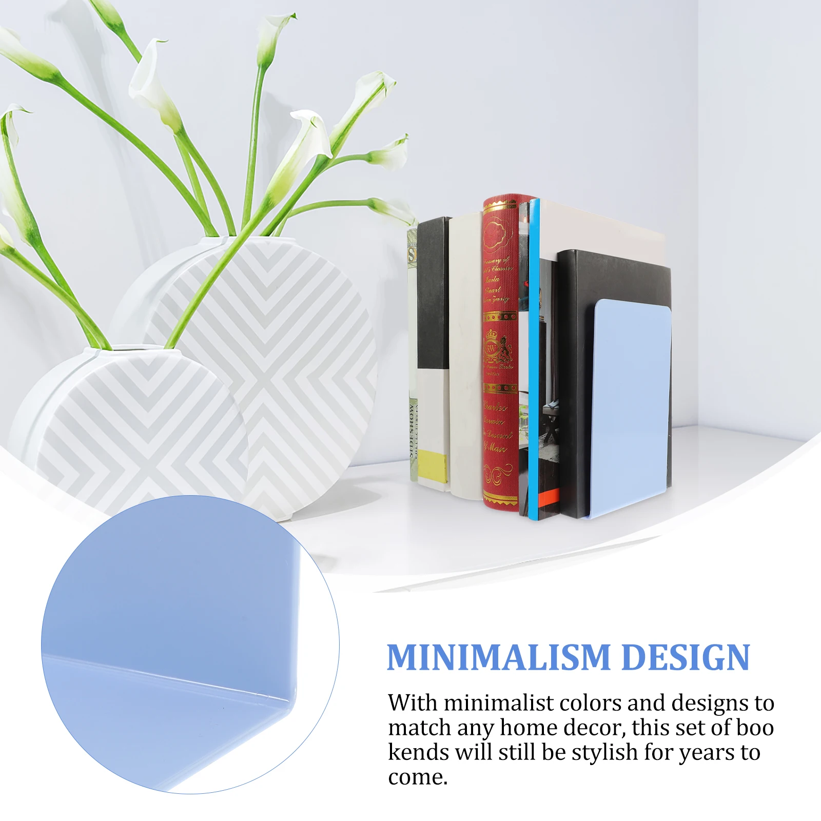 

2 Pcs Sturdy Book Holders Decorative Organizer Stoppers Office Desk Stoper End Desktop Organizers Ends