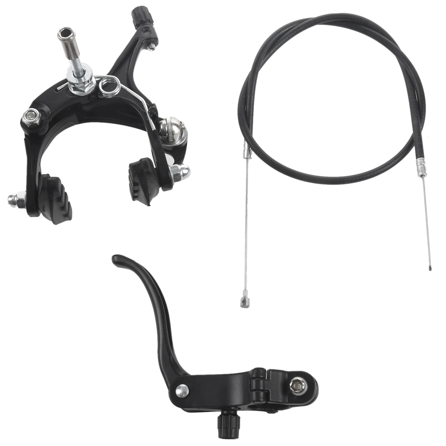 Front Fixie Road Bike Cruiser Brake Set Bike Brake Kit Bike Caliper Brake Kit Side Pull Brake Set For Most Fixie Bike Black