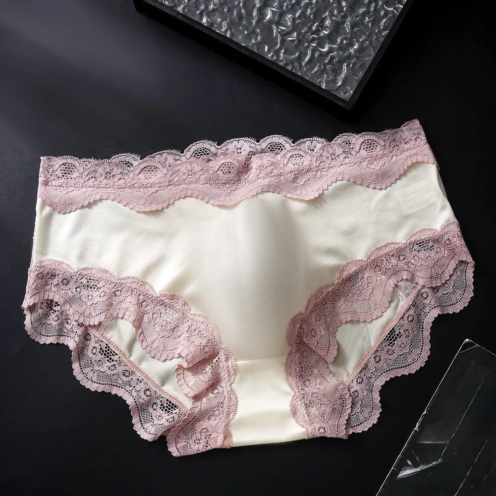 Men for Satin Lace Ice Silk Low Waist Briefs 3D Bulge Pouch Smooth Underwear Seamless Quick Dry Elastic Underpants