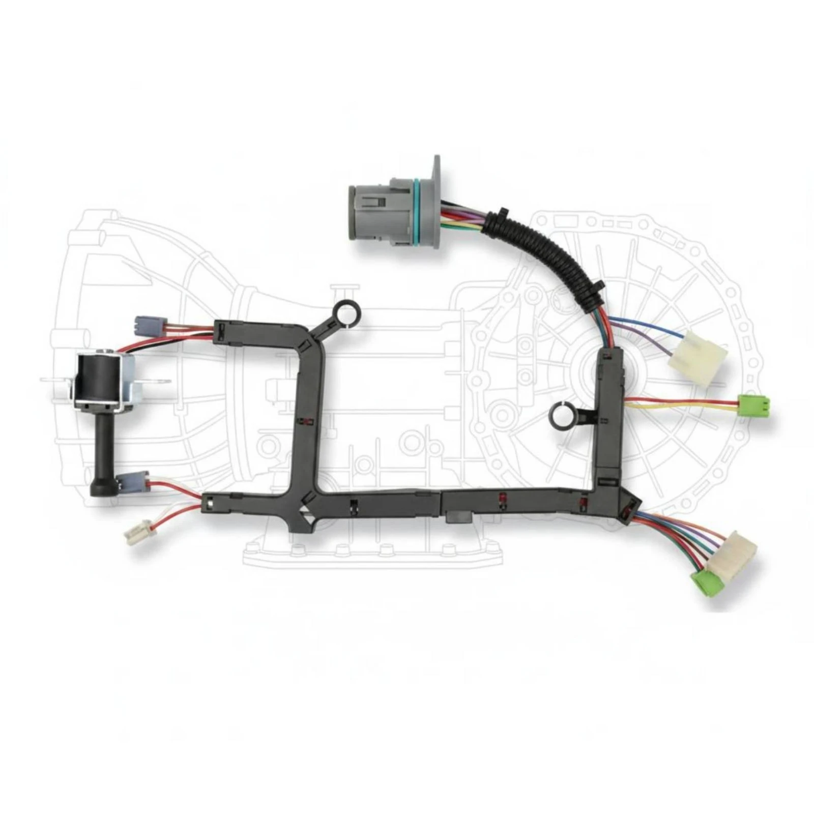 Solenoid Valve Wiring Harness Assembly Color Coded Terminals Gear-Shift Solenoid Harness Auto Part Black Plastic 24 Cm Length