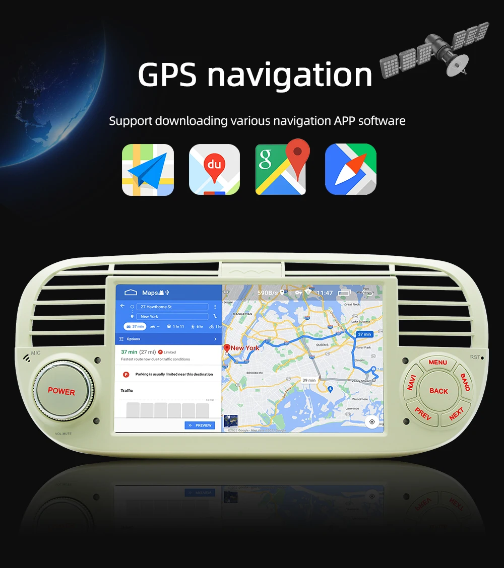 BQCC 1 Din 7 inch Android 14 Mirrorlink Octa Core Mirrorlink Wireless Carplay Android Auto Car Player Wifi GPS 4G Navigation